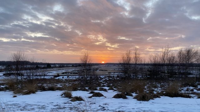 Winter Sonnenuntergang Hintergrund Vorschau